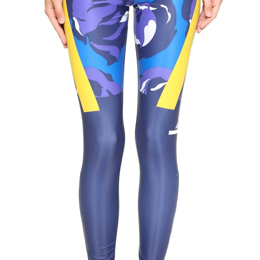 Stella McCartney For Adidas - Blue/Yellow Camo Leggings w/Zippers